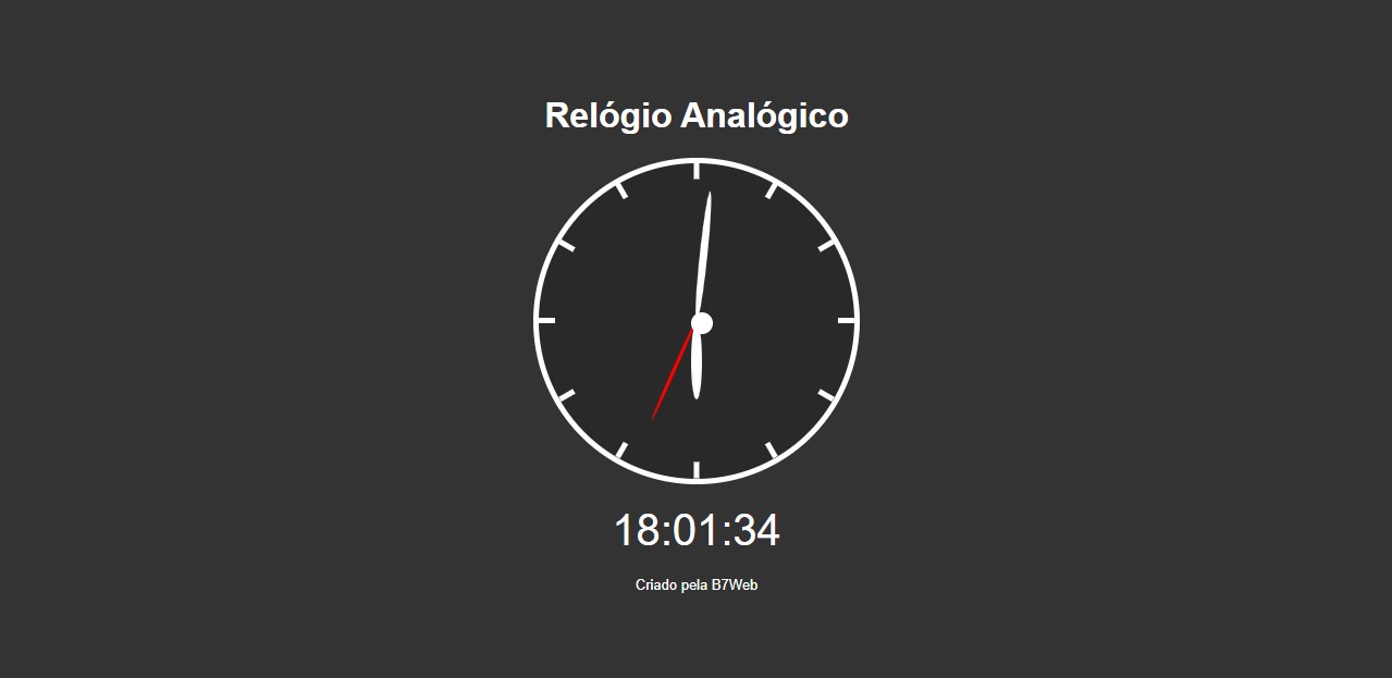 Projeto 02 - Relógio Analógico